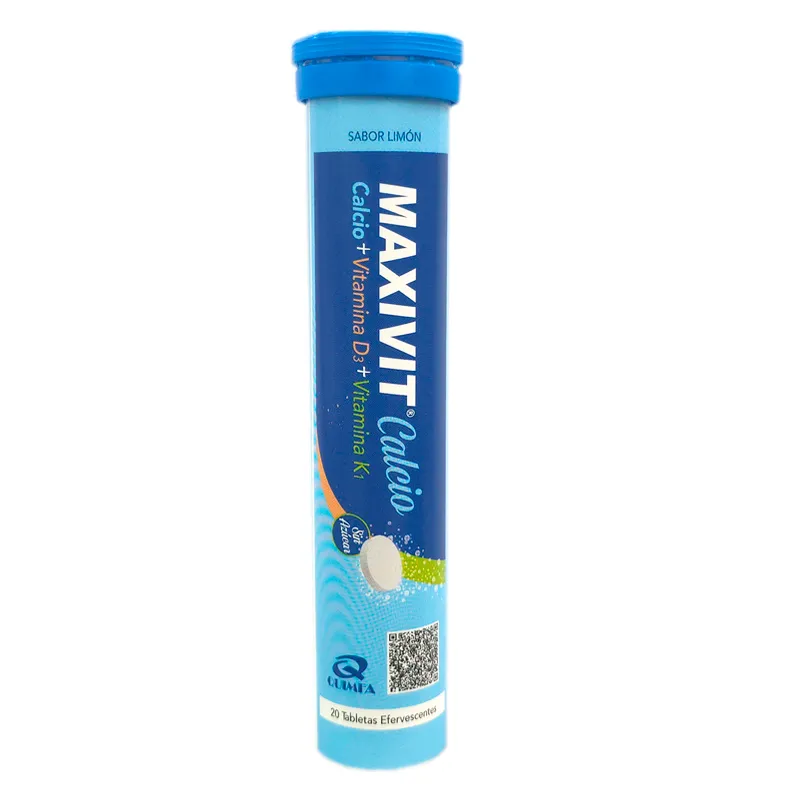 Maxivit Calcio + Vitamina D3 + Vitamina K1 - Cont. 20 Tabletas Efervescentes
