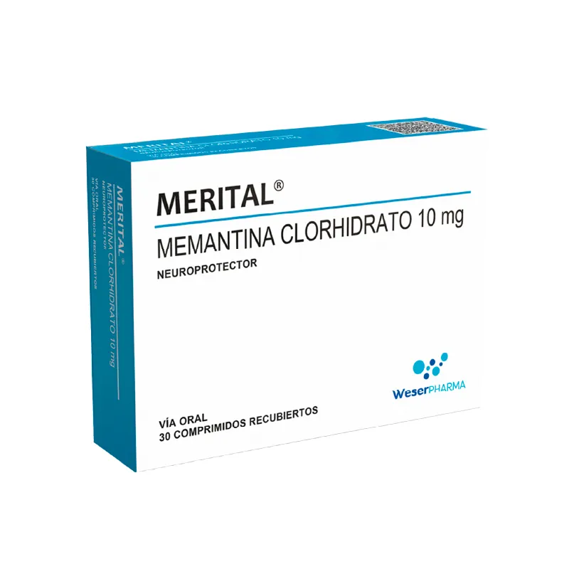 Merital Memantina Clorhidrato 10 mg - Cont. 30 Comprimidos Recubiertos