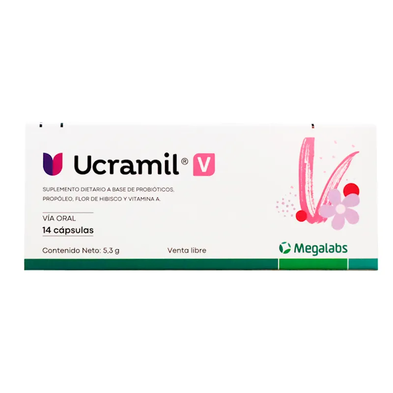 Ucramil V Suplemento Dietario a Base de Probioticos - Cont. 14 Capsulas