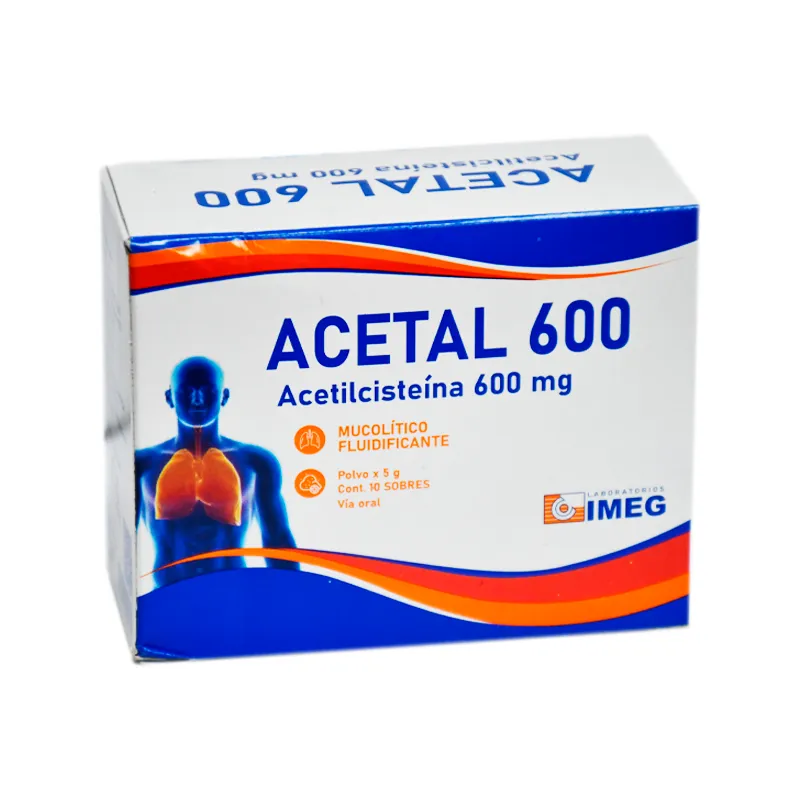 Acetal Acetilcisteina 600 mg - Cont. 10 Sobres