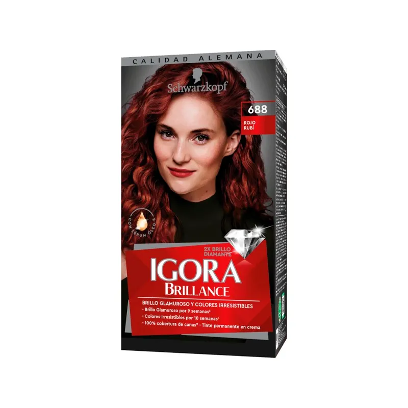 Kit Crema Coloracion Brillance 688 Rojo Rubi Igora