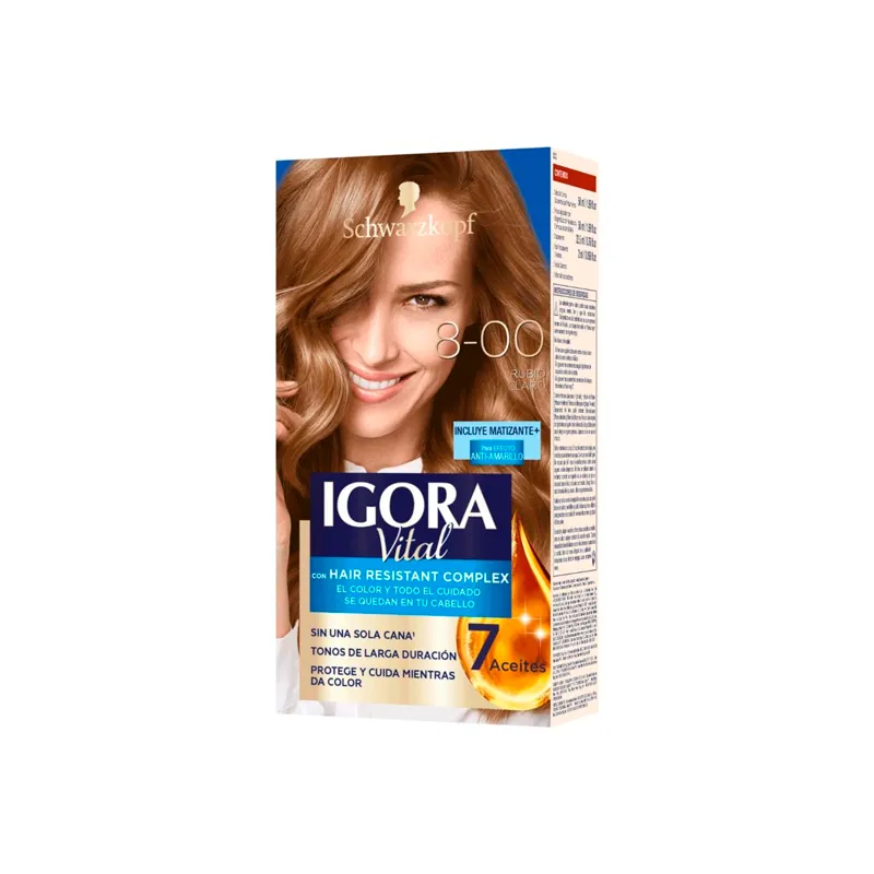 Kit Crema Coloracion Vital 8-00 Rubio Claro Igora
