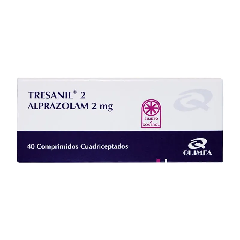 Tresanil Alprazolam 2 mg - Cont. 40 Comprimidos Cuadriceptados