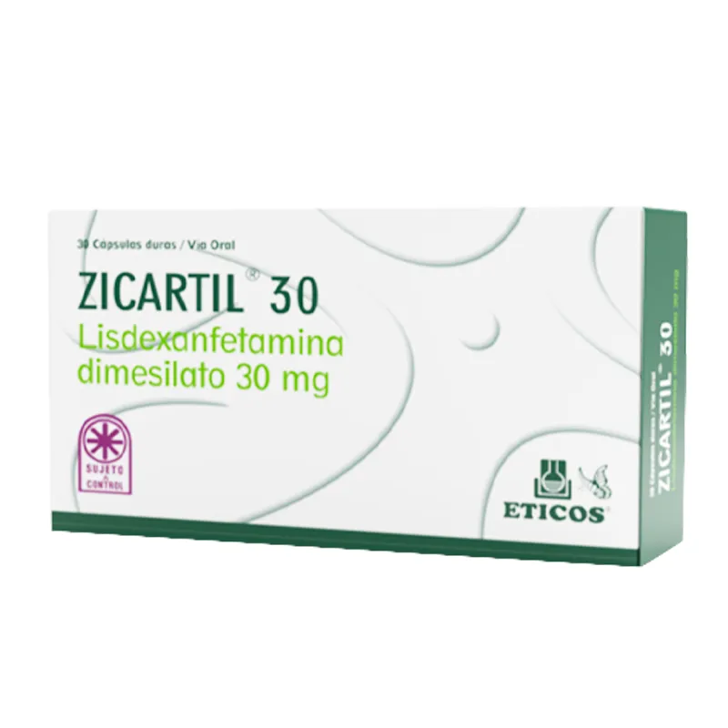 Zicartil Lisdexanfetamina Dimesilato 30 mg - Cont. 30 Capsulas