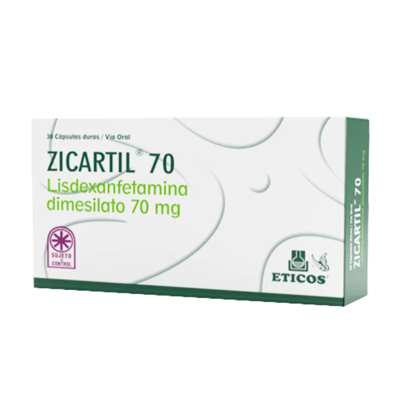 Zicartil Lisdexanfetamina Dimesilato 70 mg - Cont. 30 Capsulas