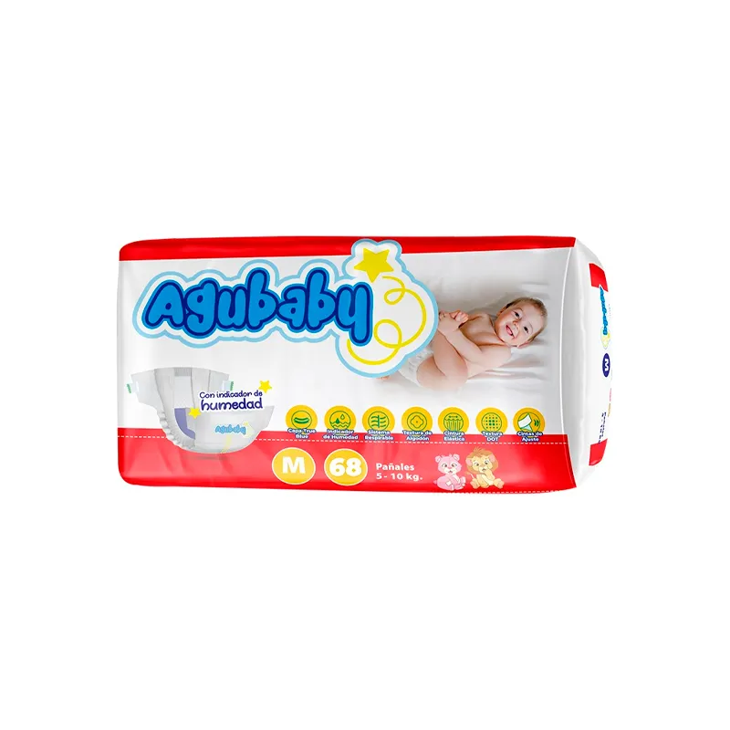 Pañal Desechable Mediano Agubaby - Cont. 68 Unidades