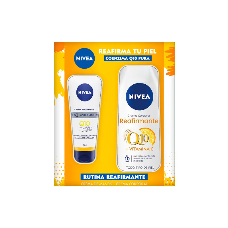 Pack Crema Corporal Reafirmante Q10 400 mL+ Crema para Manos Q10 75 mL