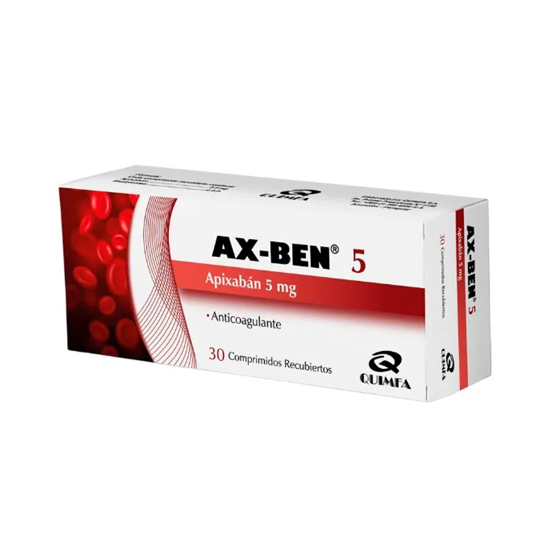 Ax-Ben Apixában 5 mg - Cont. 30 Comprimidos Recubiertos