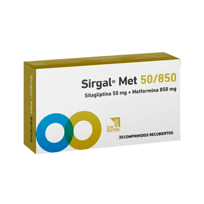 Sirgal Met Sitagliptina 50 mg + Metformina 850 mg - Cont. 30 Comprimidos