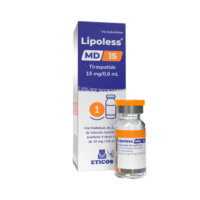 Lipoless MD Tirzepatida 15 mg/0,6 ml - Cont. 1 Vial de 2,4 ml