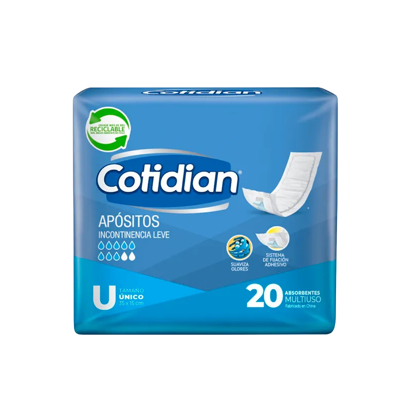 Apositos Incontinencia Leve Cotidian - Cont.20 Unidades