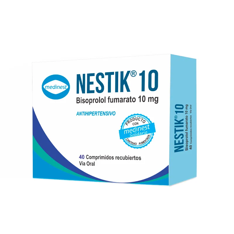 Nestik Bisoprolol Fumarato 10 mg - Cont. 40 Comprimidos Recubiertos