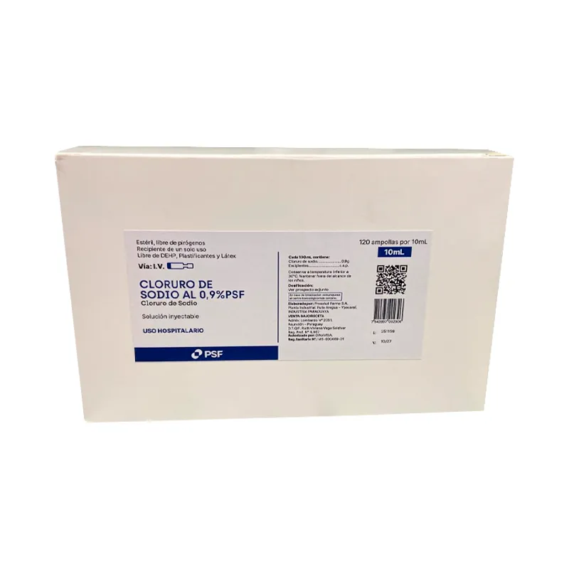 Suero Fisiologico PSF Cloruro de Sodio 0,9% - Cont. 120 Ampollas