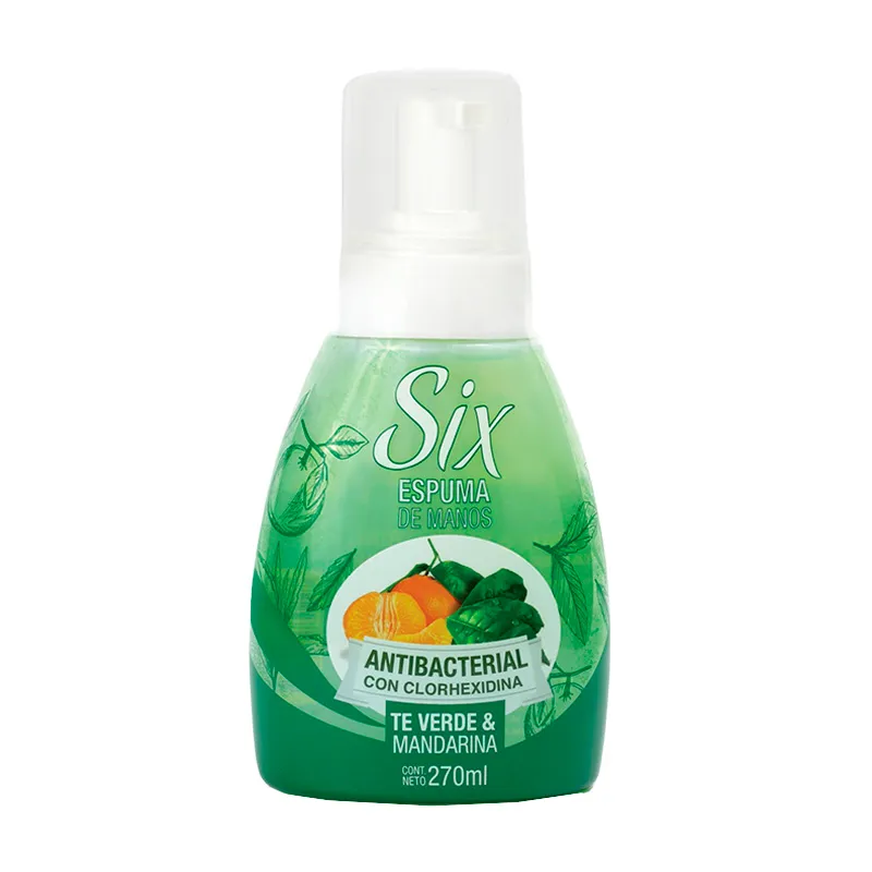 Espuma de Manos Té Verde y Mandarina Six - Cont. 270 mL