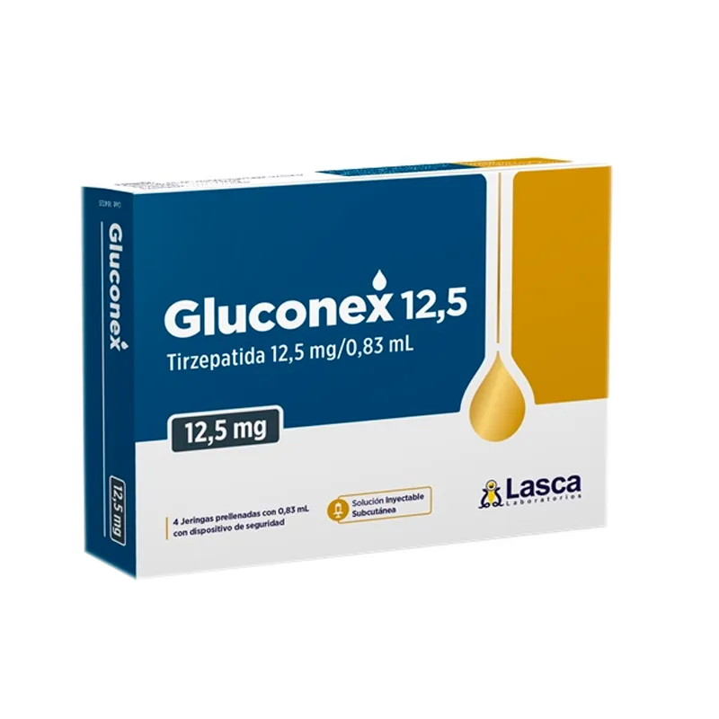 Gluconex Tirzepatida 12,5 mg/0,83 ml - Cont. 4 Jeringas Prellenadas