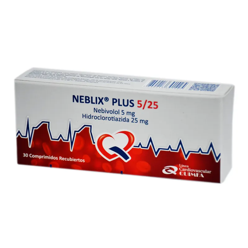 Neblix Plus Nebivolol 5 mg Hidroclorotiazida 25 mg - Cont. 30 Comprimidos