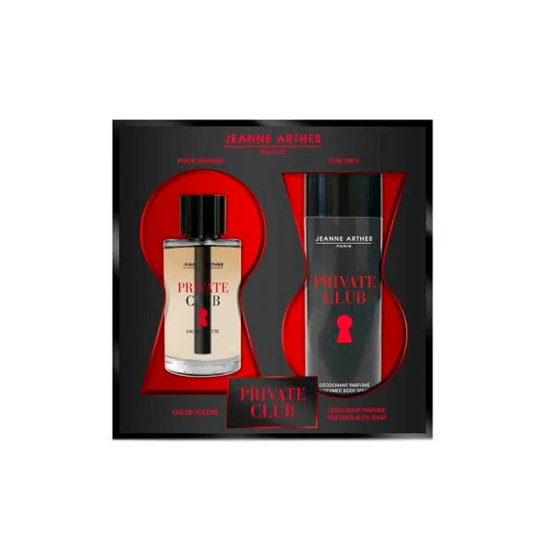 set private club eau de parfum 100 ml+deo 200 ml jeanne arthes