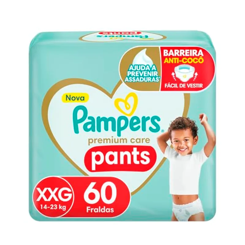 Pañales Pampers Premium Care Pants XXG - Cont. 60 Unidades