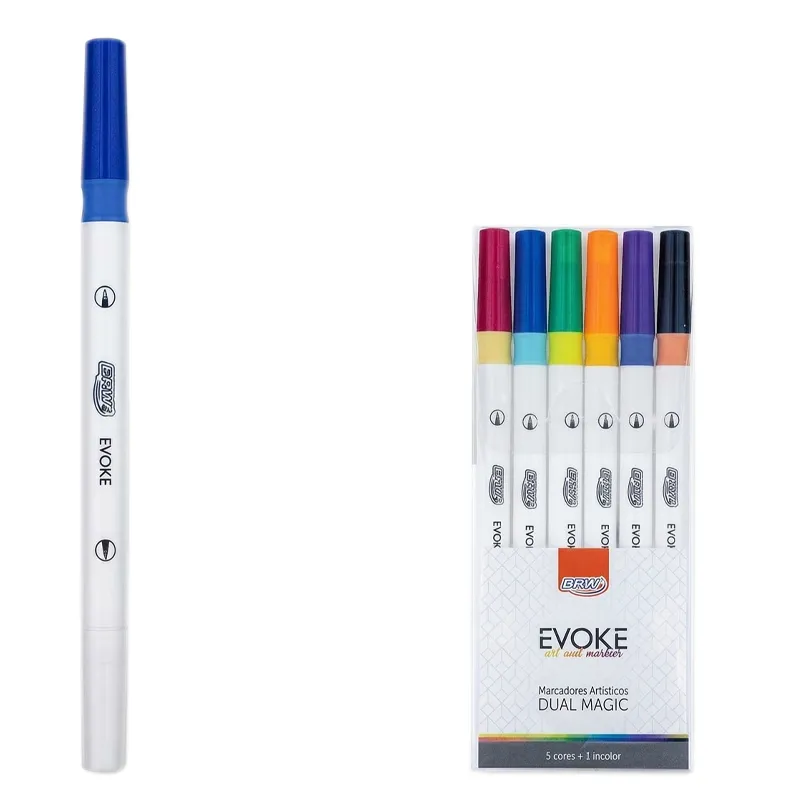 Brush Pen Dual 6 Colores Blisters BRM