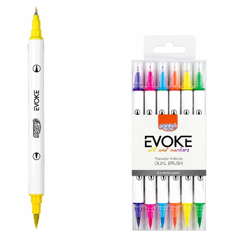 Brush Dual 6 Colores Neon Blister BRM