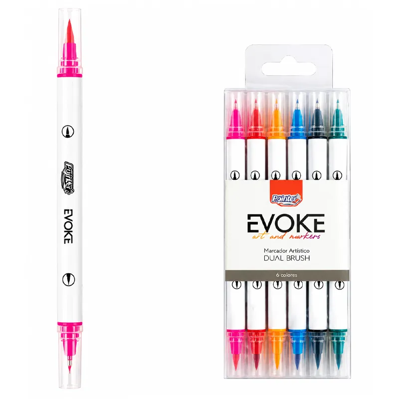 Brush Pen Dual 6 Colores Blister BRM