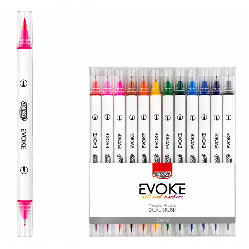 Brush Pen Dual 12 Colores Blisters BRM