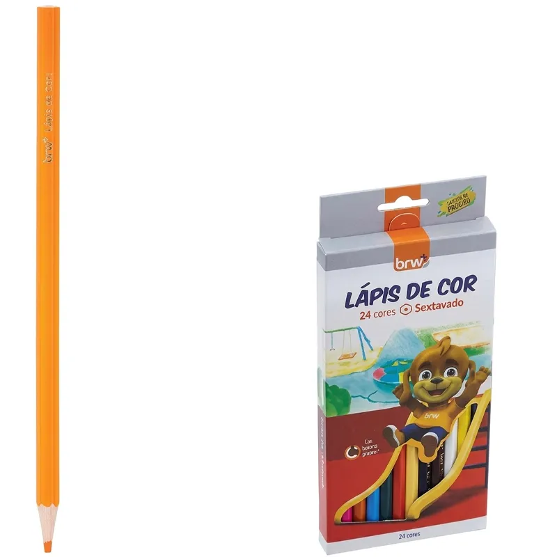 Lapices de 24 Colores Madera Hexag BRM
