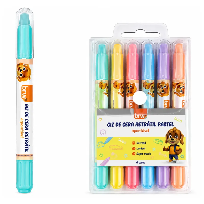 Crayon 6 Colores Pastel Retrac BRM