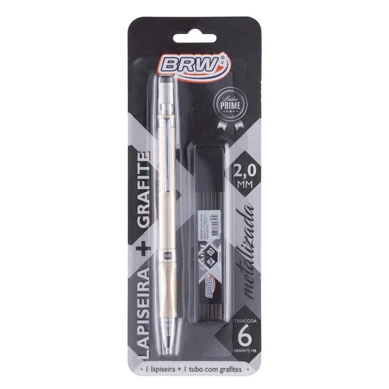 Portaminas 2.0mm C/Mina Dorado Blister BRM
