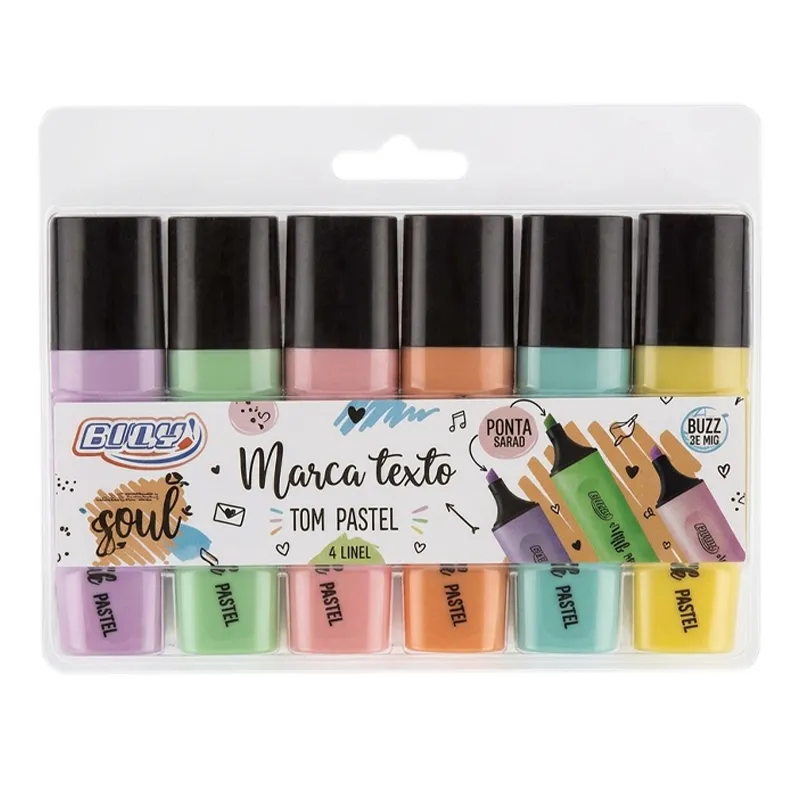 Marca Texto 6 Colores Pastel Blister BRM