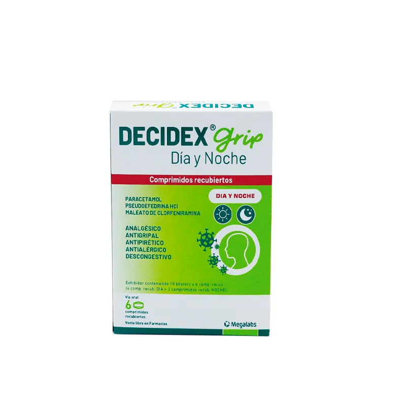 Decidex Grip Dia y Noche 500 mg - Caja de 15 Blisters