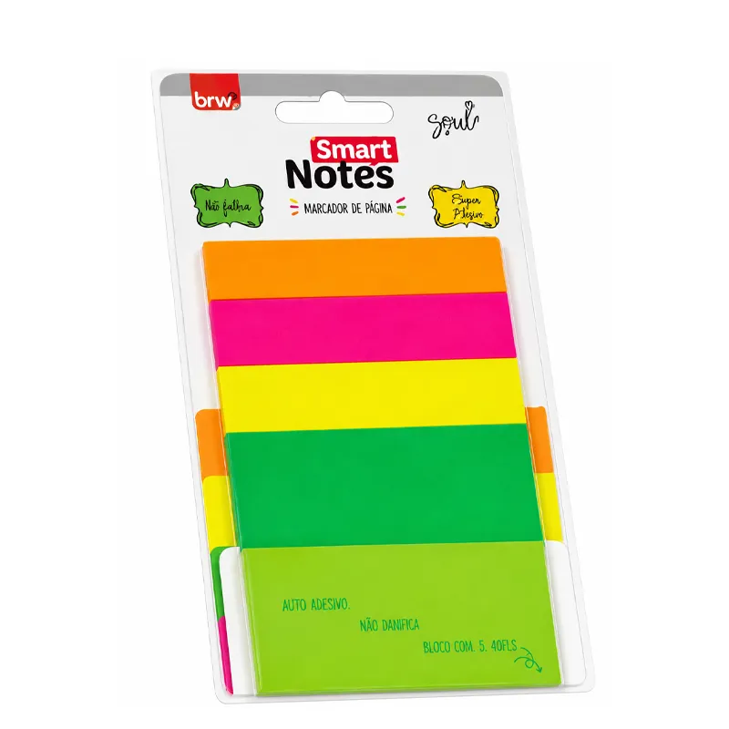 Block Notas Smart 76x76 mm Transparente Neon BRM