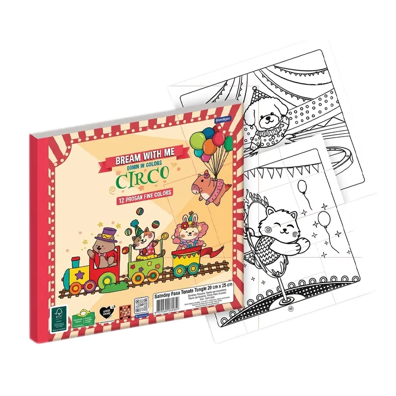 libro colorear con espiral 24 hojas circo jandaia