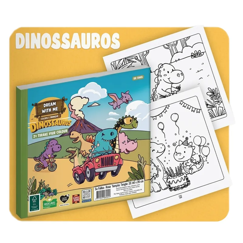 libro colorear flex de 24 hojas dinos jandaia