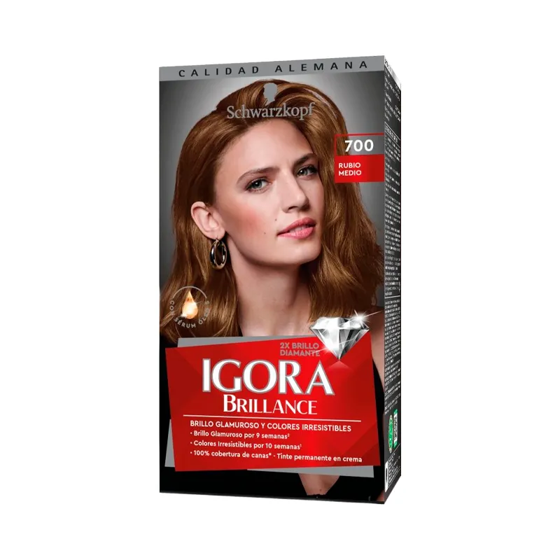 Kit Crema Coloracion Brillance 700 Rubio Medio Igora
