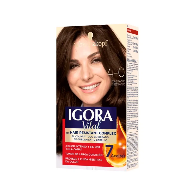 Kit Crema Coloracion Vital 4-0 Castaño Mediano Igora