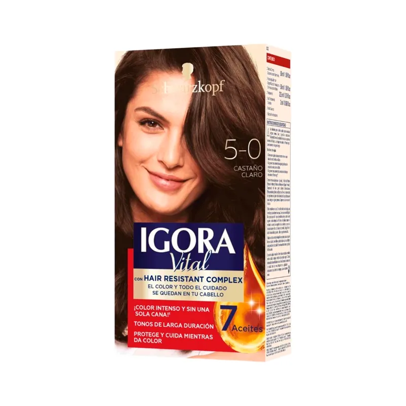 Kit Crema Coloración Vital 5-0 Castaño Claro Igora