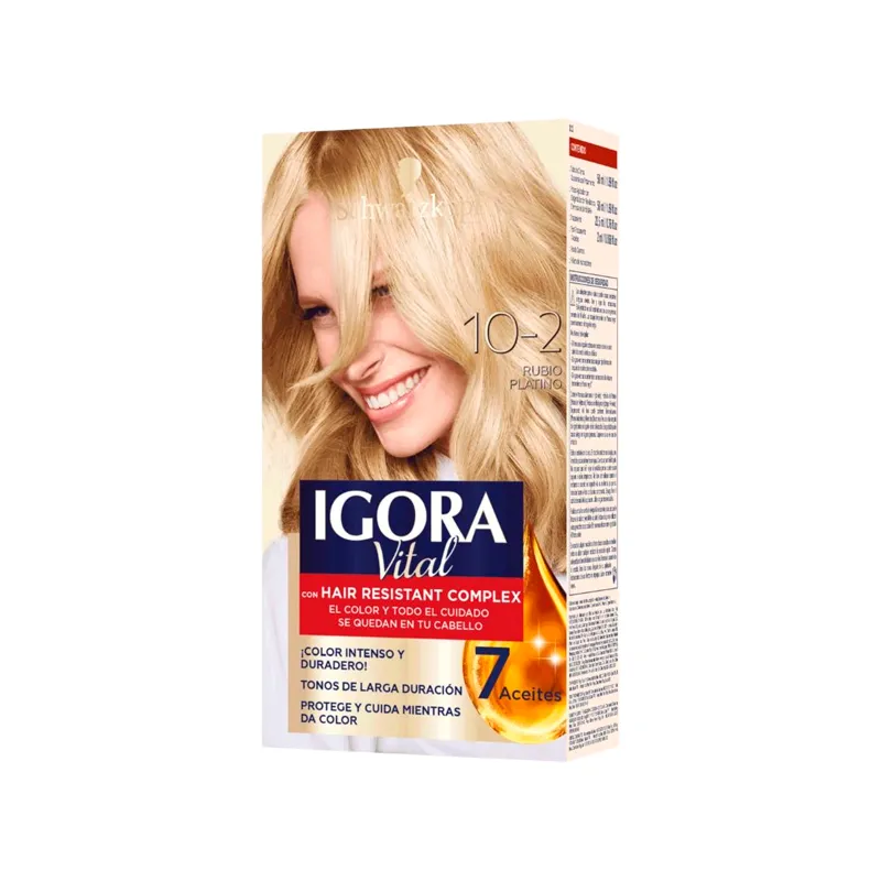 Kit Crema Coloracion Vital 10-2 Rubio Platino Igora
