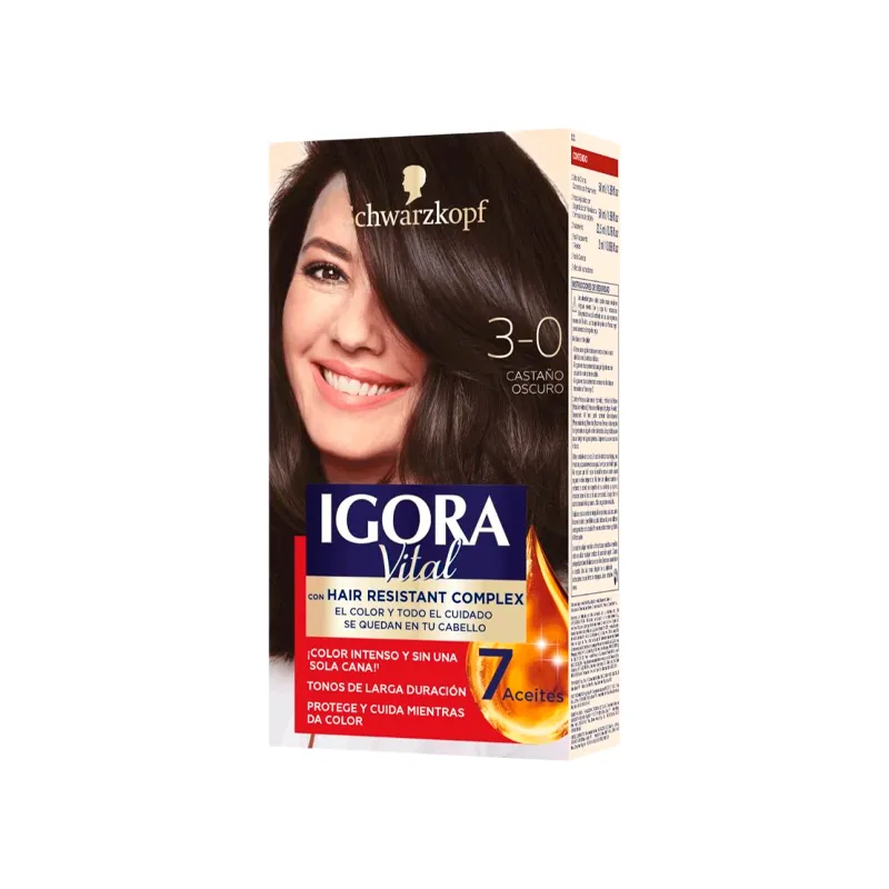 Kit Crema Coloracion Vital 3-0 Castaño Oscuro Igora