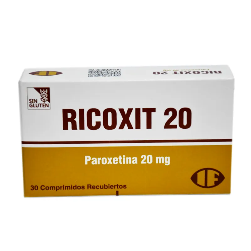 Ricoxit Paroxetina 20 mg - Cont. 30 Comprimidos Recubiertos
