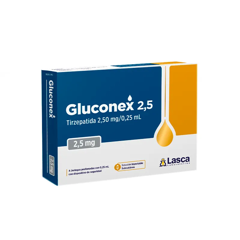 Gluconex Tirzepatida 2,50 mg/0,25 ml - Cont. 4 Jeringas Prellenadas