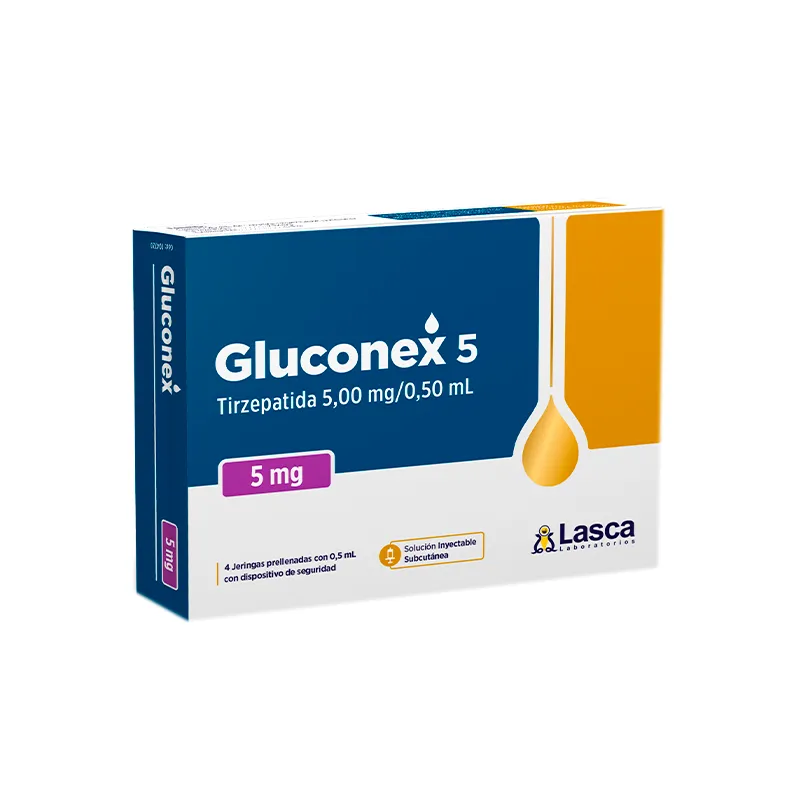Gluconex Tirzepatida 5,00 mg/0,50 ml - Cont. 4 Jeringas Prellenadas