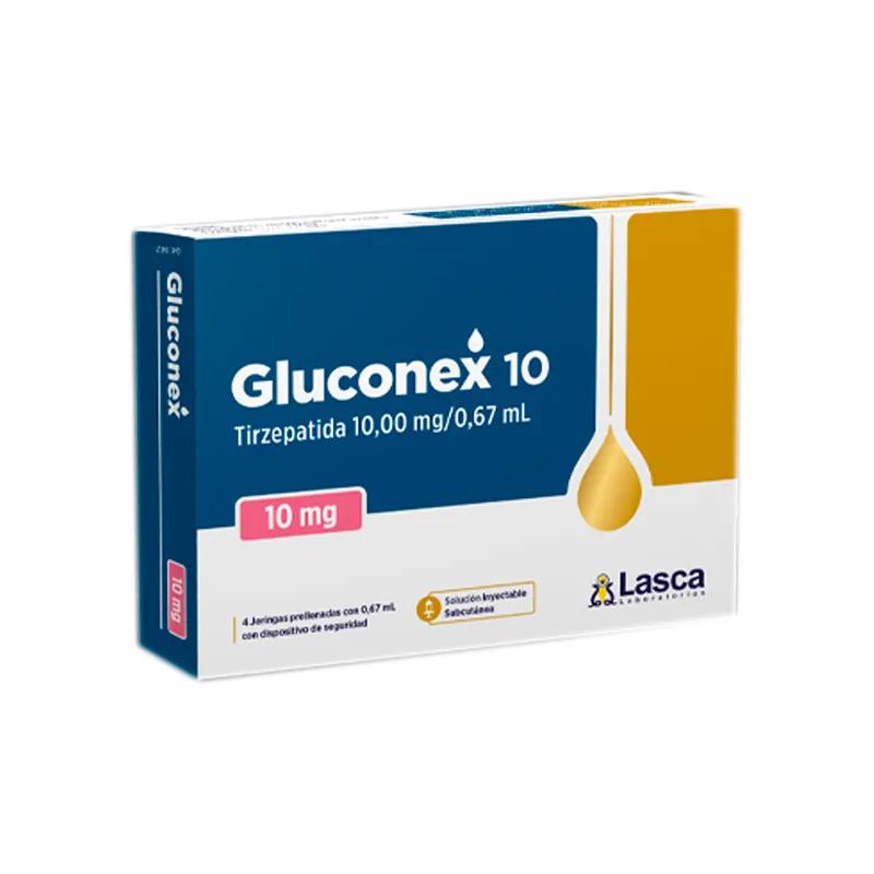 Gluconex Tirzepatida 10,00 mg/0,67 ml - Cont. 4 Jeringas Prellenadas