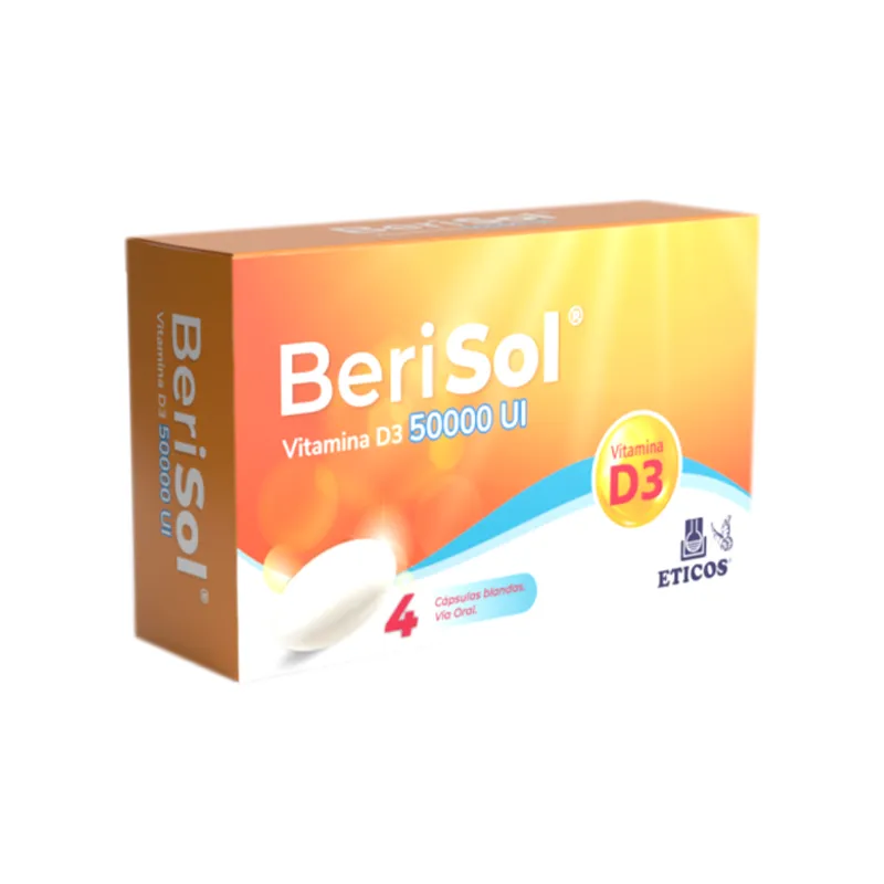 Berisol Vitamina D3 50.000 UI - Cont. 4 Capsulas Blandas