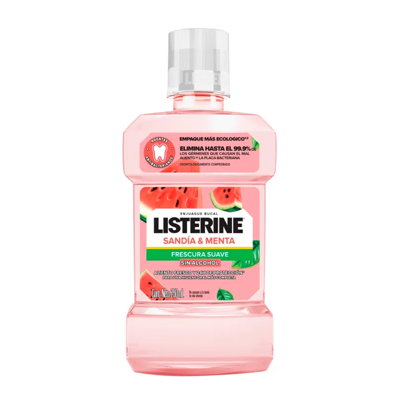 Enjuague Bucal Listerine Sin Alcohol Sandia y Menta  - Cont. 250 mL