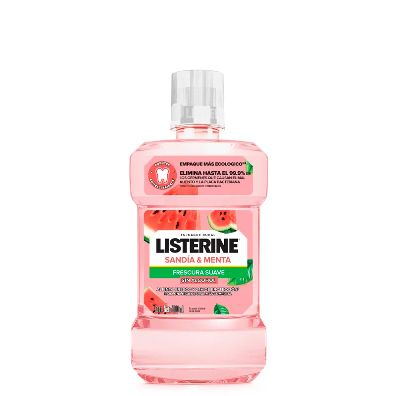Enjuague Bucal Listerine Sin Alcohol Sandia y Menta - Cont. 500 mL