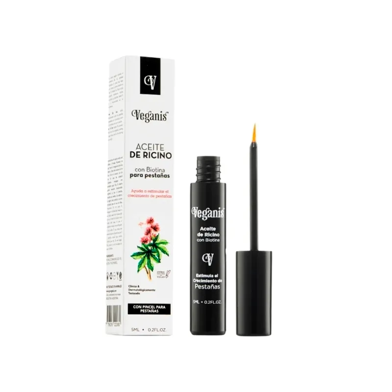 aceite de ricino para pestañas veganis - cont.5 ml