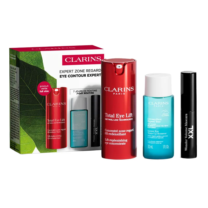 Set Contorno de Ojos 15 ml + Desmaquillante de Ojos 30 ml + Máscara de Pestañas 3 ml Clarins