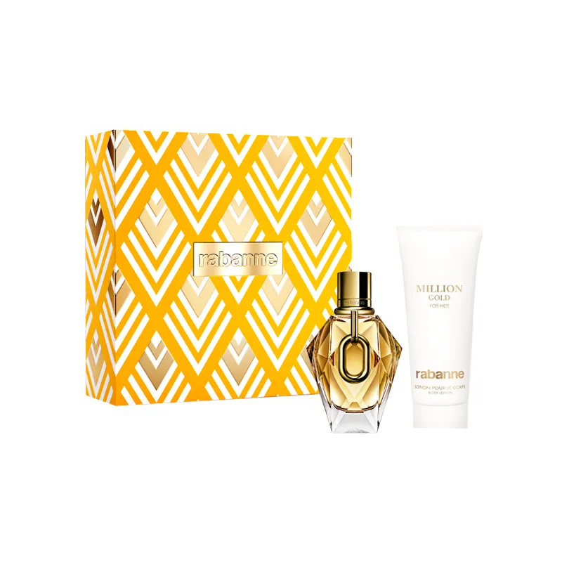 Set Eau de Parfum 90 mL + Locion Corporal 100 mL Million Gold For Her Paco Rabanne