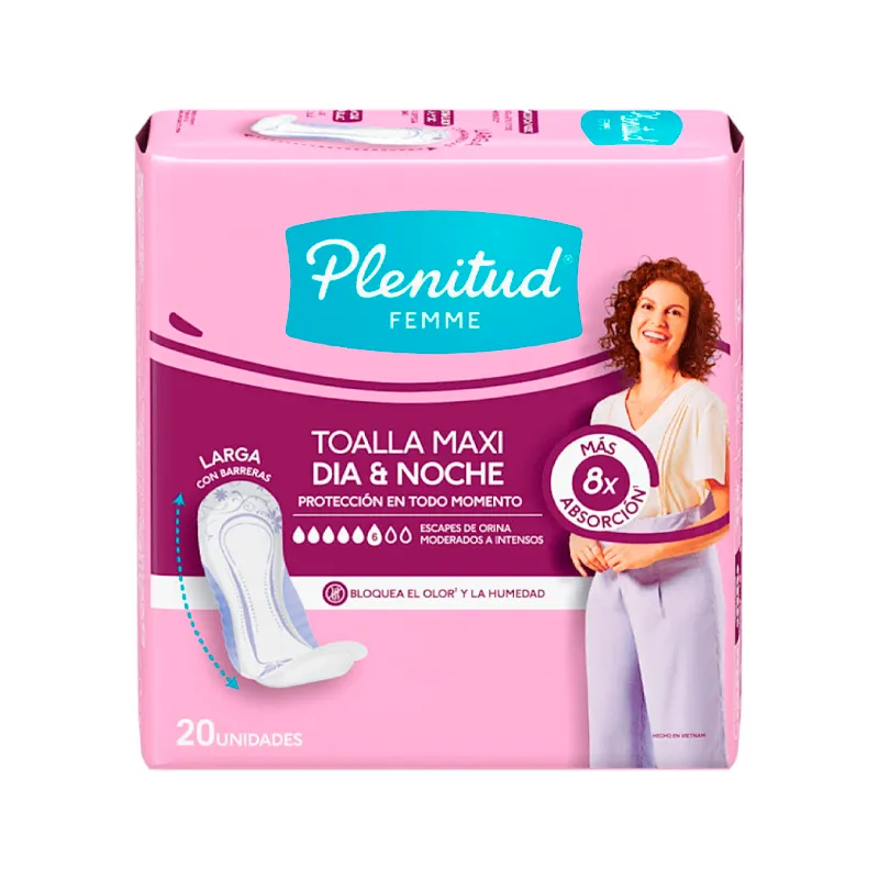 Toalla Maxi Dia & Noche Plenitud - Cont.20 Unidades